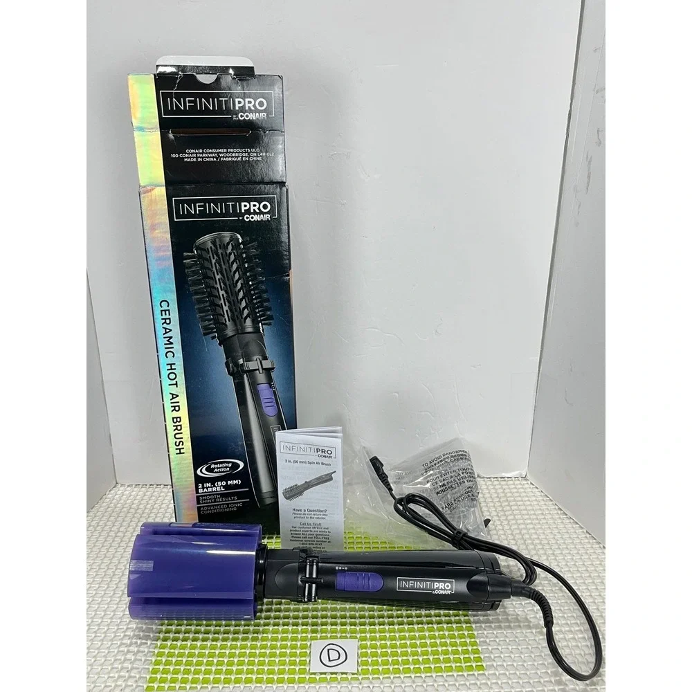 Conair InfinitiPro Ceramic Hot Air Spin Brush 2 Inch Black New‎ Opened Box D